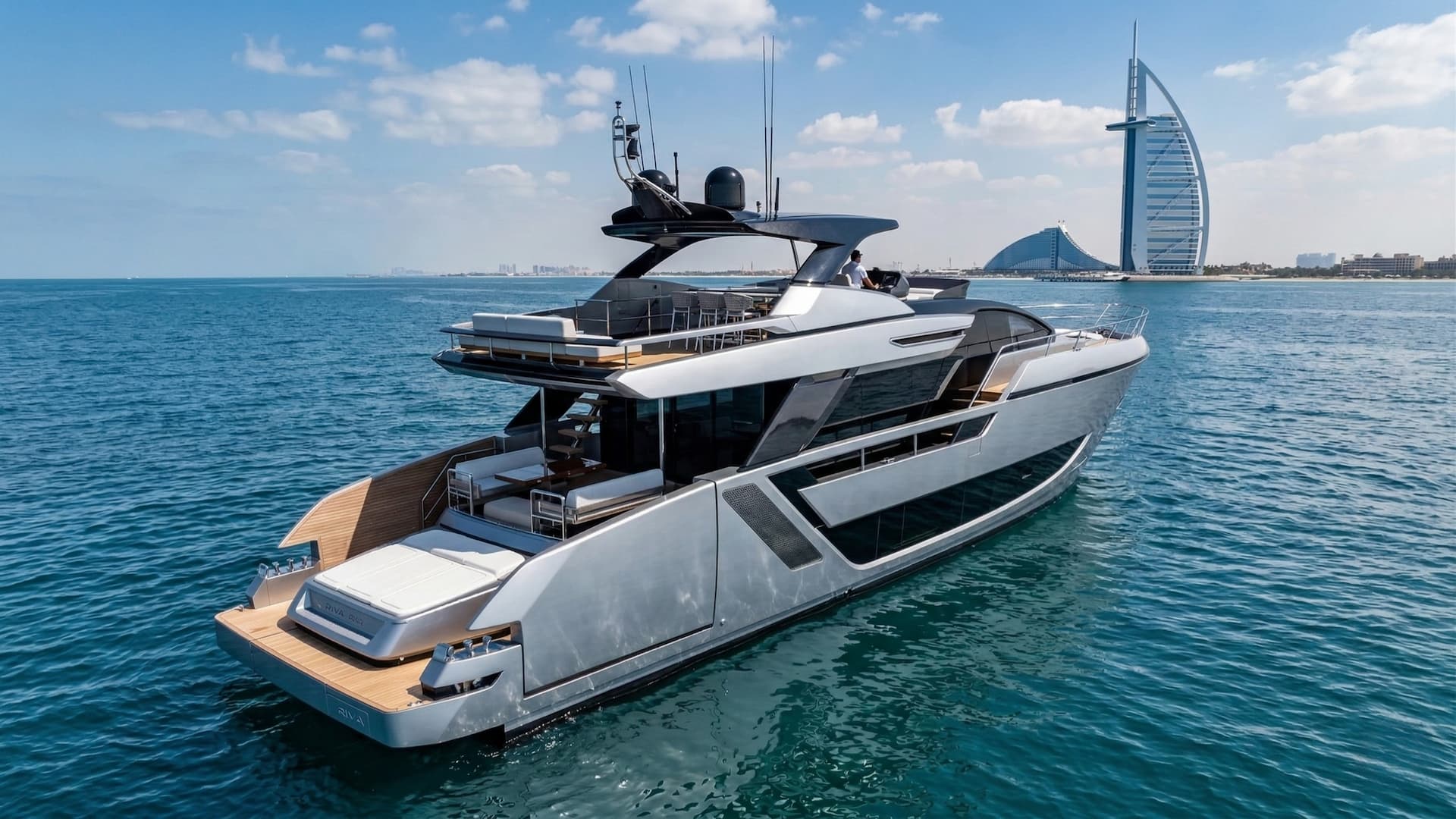 Yacht anchored in calm waters