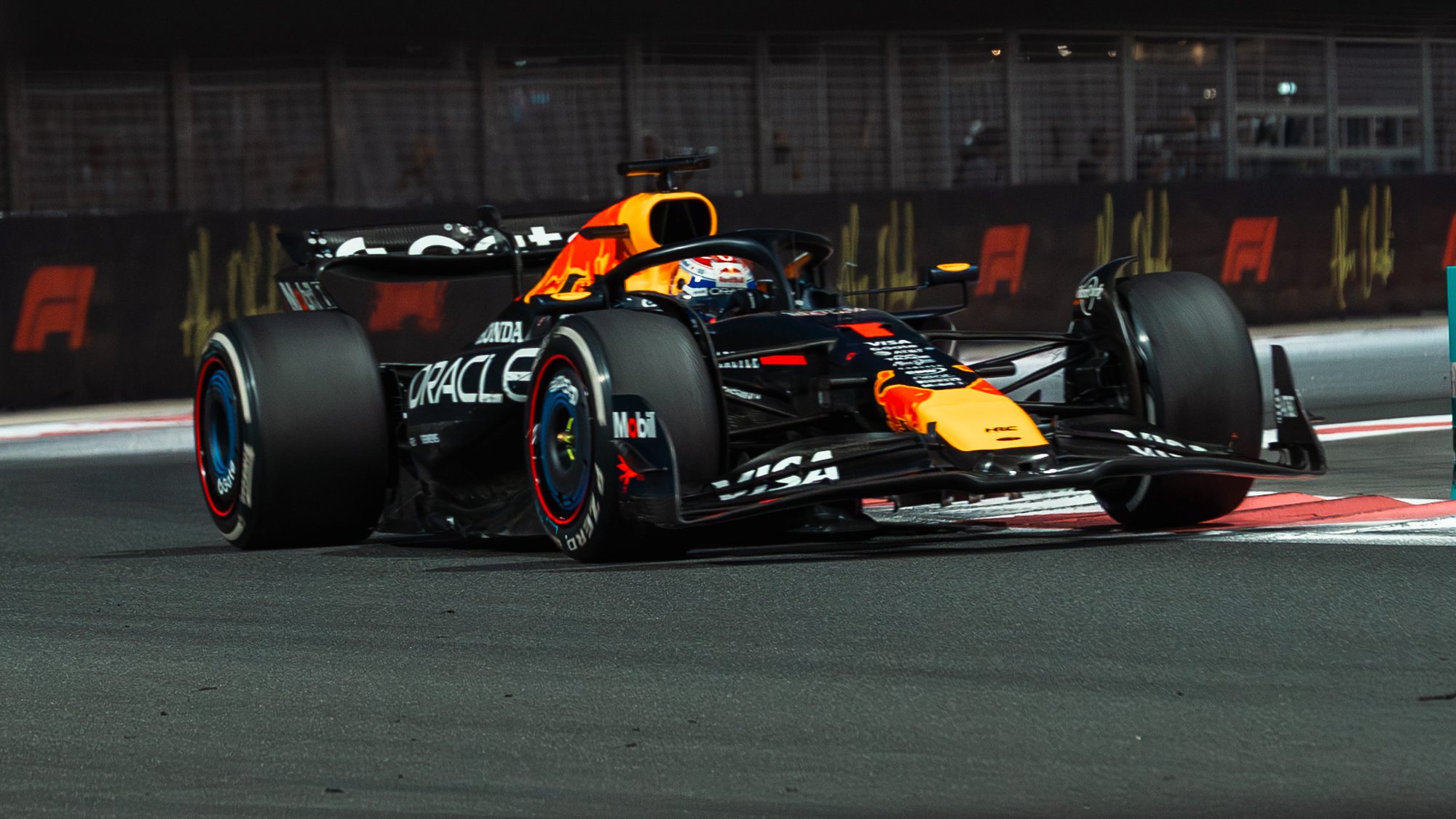 Red Bull Racing car on the Yas Marina Circuit