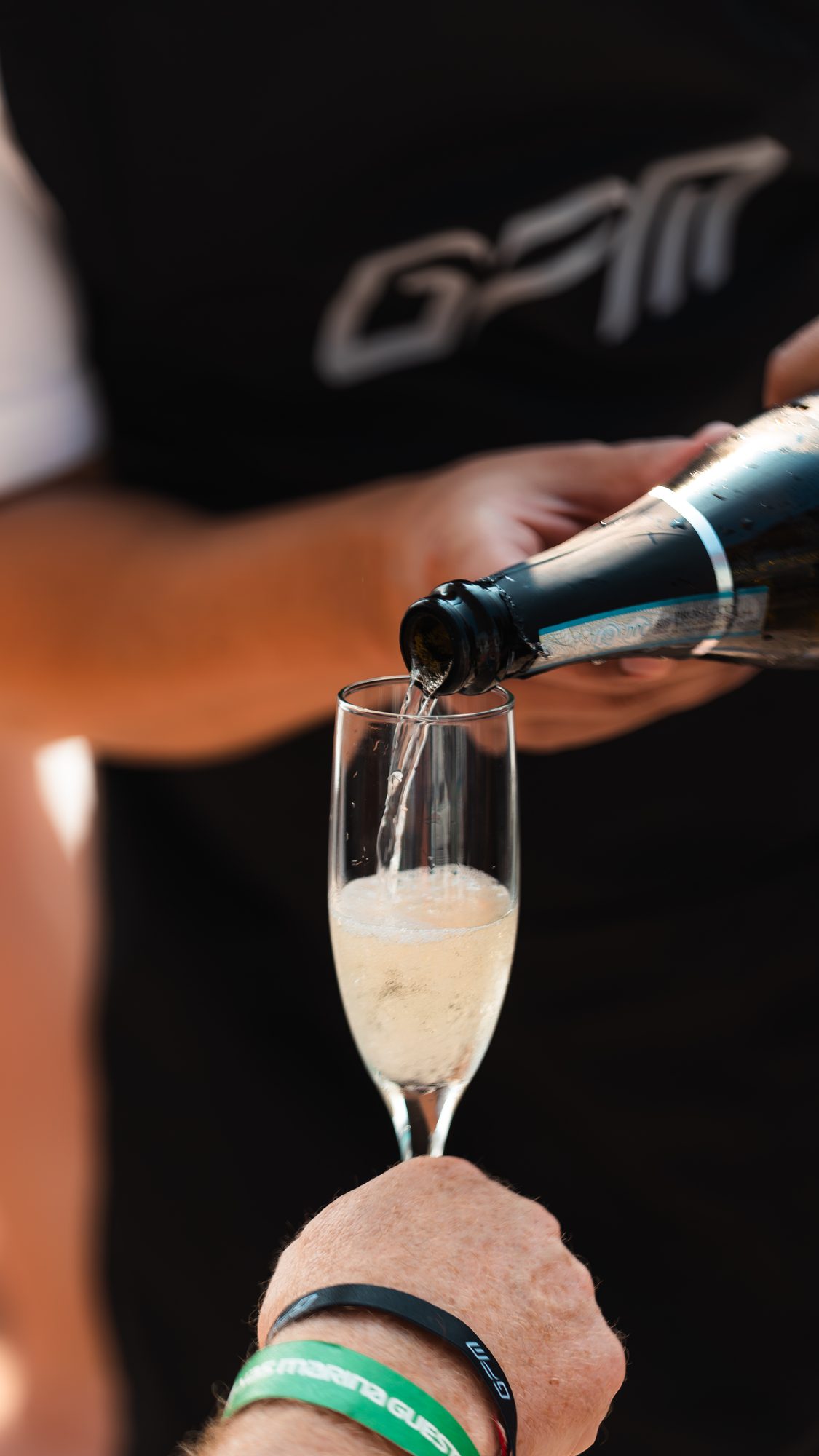 Champagne poured on board