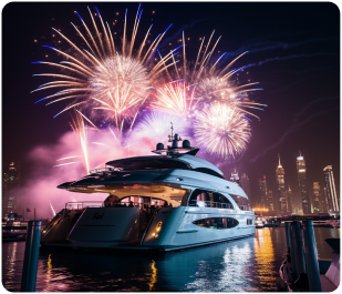 Catering setup on a luxury yacht