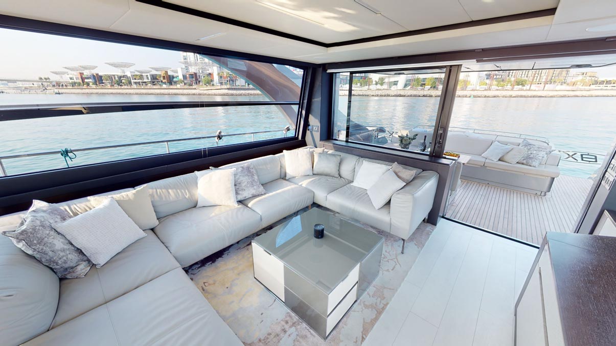 Pershing 84 ft. yacht booking Dubai